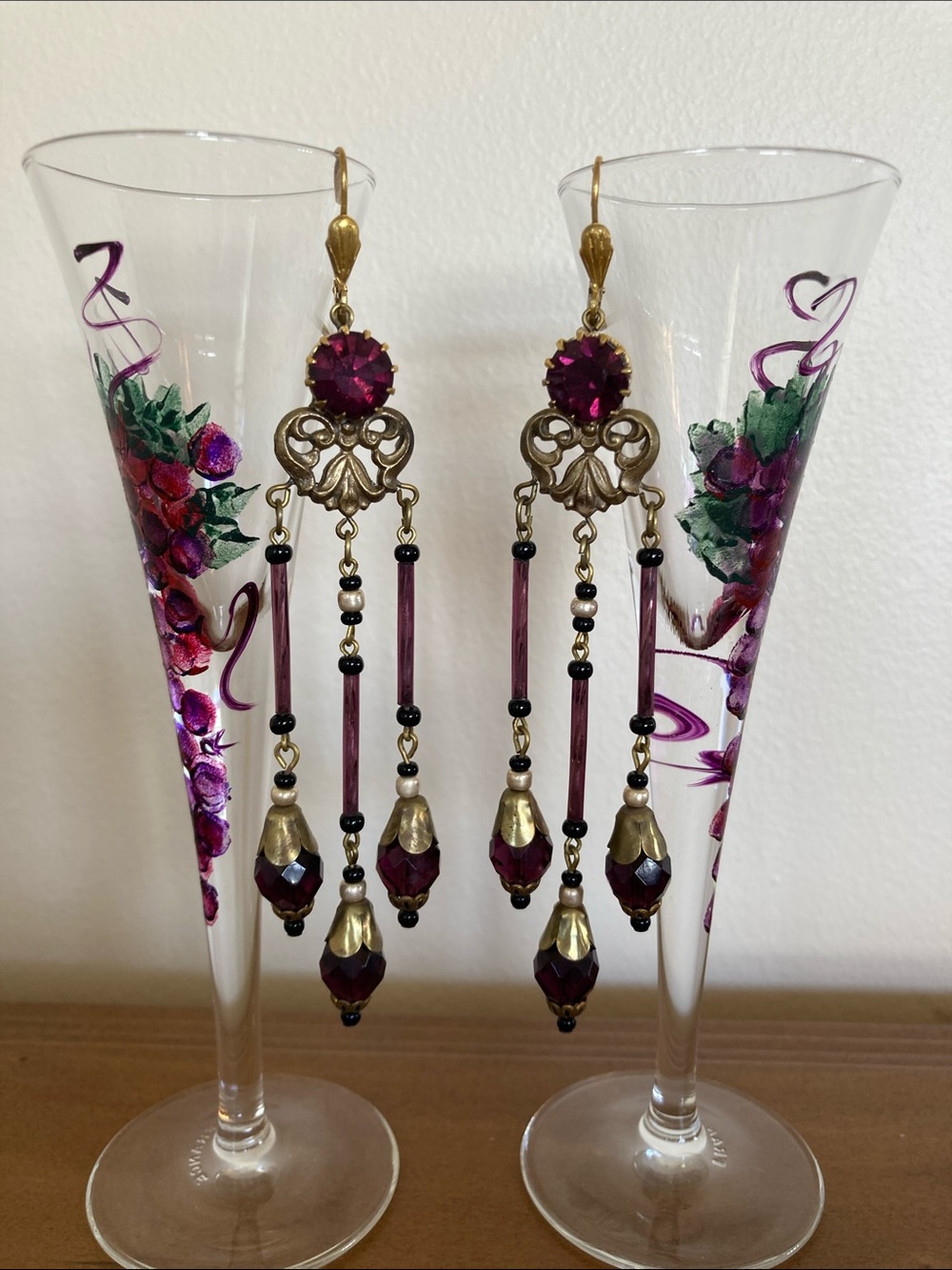 Vintage Czech Glass Chandelier Earrings
